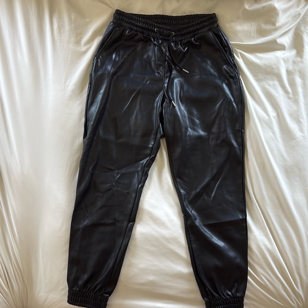 Bagatelle faux leather joggers